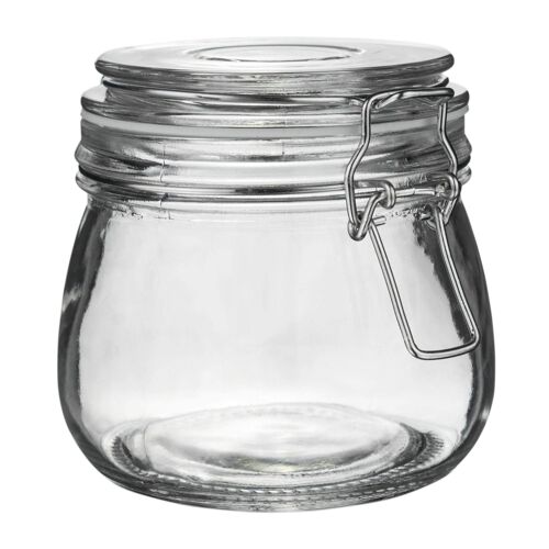 Argon Tableware Glass Storage Jar - 500ml - White Seal
