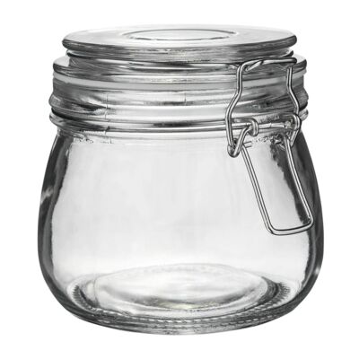 Argon Tableware Aufbewahrungsglas aus Glas – 500 ml – weißes Siegel