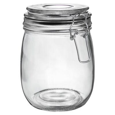 Argon Tableware Glass Storage Jar - 750ml - Black Seal