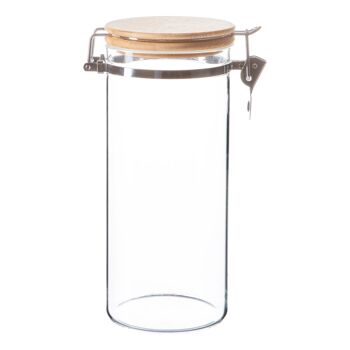 Pot de rangement en verre Argon Tableware avec couvercle à clip en bois - 1.4 litres 1