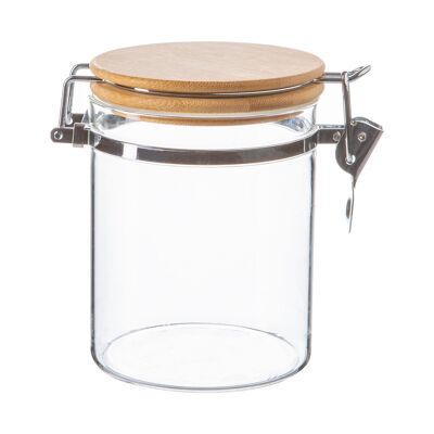 Argon Tableware Vorratsglas aus Glas mit Holzclipdeckel – 720 ml