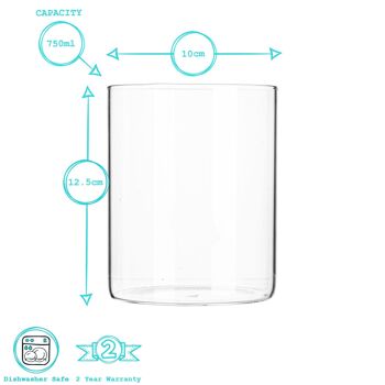 Argon Tableware Pot de Rangement en Verre avec Couvercle en Métal - 750 ml - Or 5