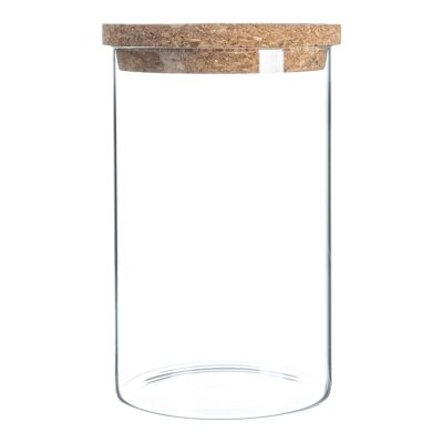 Bocal de rangement en verre Argon Tableware avec couvercle en liège - 1 litre