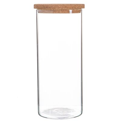 Argon Tableware Tarro de almacenamiento de vidrio con tapa de corcho - 1,5 litros