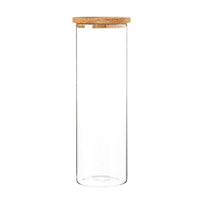 Argon Tableware Tarro de almacenamiento de vidrio con tapa de corcho - 2 litros