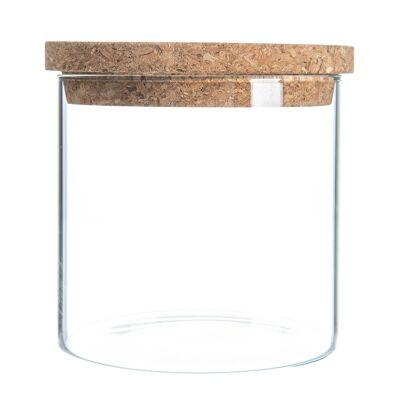 Argon Tableware Tarro de almacenamiento de vidrio con tapa de corcho - 550ml