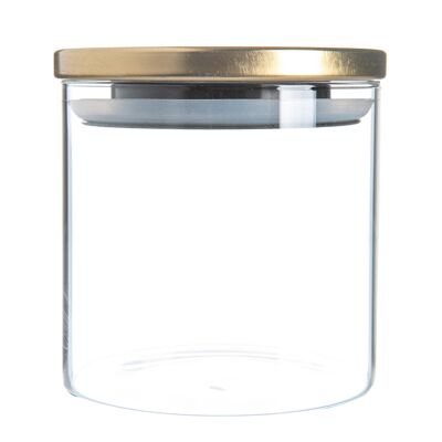 Tarro de cristal con tapa metálica Argon Tableware - 550 ml - Dorado