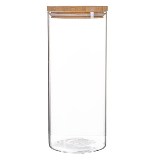 Argon Tableware Glass Storage Jar with Wooden Lid - 1.5 Litre