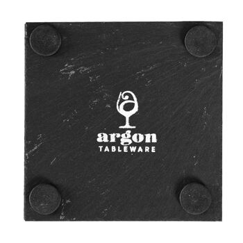Argon Tableware Dessous de Verre Carré Ardoise Linea - 10cm 6