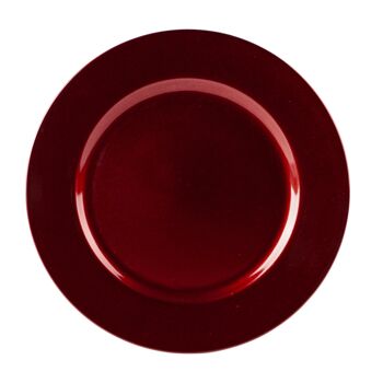 Assiette de Présentation Métallique Argon Tableware - 33 cm - Rouge Foncé 1
