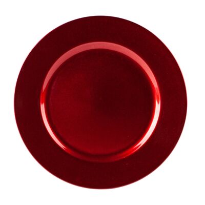 Piatto sottopiatto metallico Argon Tableware - 33 cm - rosso