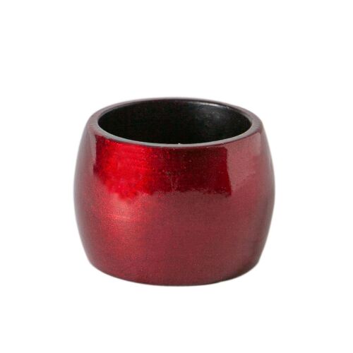 Argon Tableware Metallic Napkin Ring - 4.5cm - Red