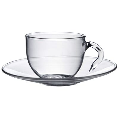 Argon Tableware Tasse et soucoupe en verre à expresso Minimus