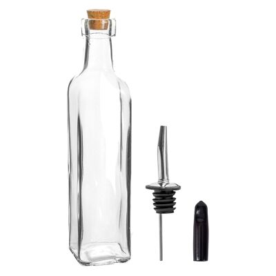 Argon Tableware Olivenöl-Ausgießerflasche mit Korkdeckel – 250 ml