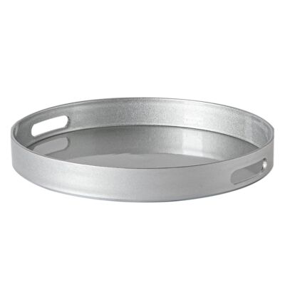 Argon Tableware Rundes Serviertablett – Mittelstück – 33 cm – Silber