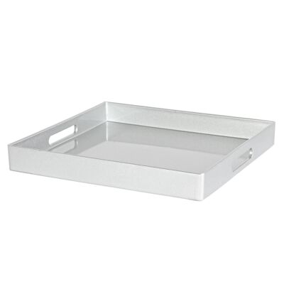 Argon Tableware Quadratisches Serviertablett – Mittelstück – 33 cm – Silber