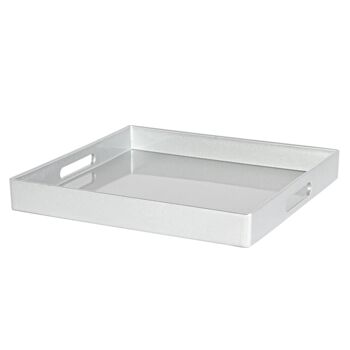 Plateau de Service Carré Argon Tableware - Pièce Centrale - 33 cm - Argent 1