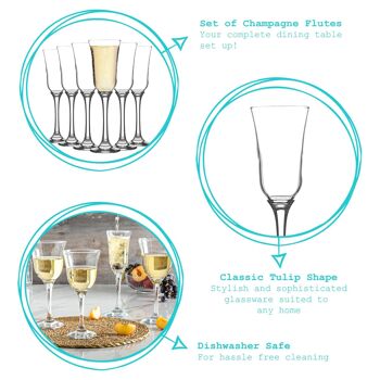 Argon Tableware Flûte à Champagne Tromba - 190ml - Transparent 4