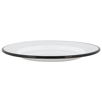 Assiette Plate en Émail Blanc Argon Tableware - 25,5 cm - Noir 7