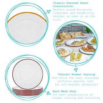Assiette Plate en Émail Blanc Argon Tableware - 25,5 cm - Vert 5