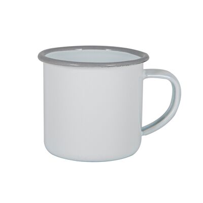 Argon Tableware Tasse à Espresso en Émail Blanc - 130 ml - Gris