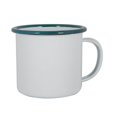 Argon Tableware Tasse en Émail Blanc - 375 ml - Vert