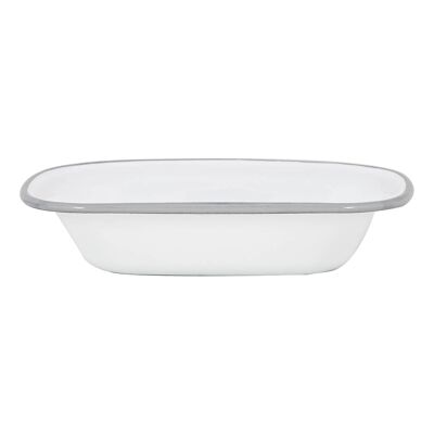 Plato de pastel de esmalte blanco Argon Tableware - 20cm - Gris