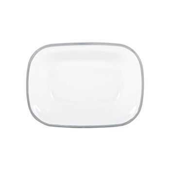 Plat à tarte en émail blanc Argon Tableware - 20 cm - Gris 7