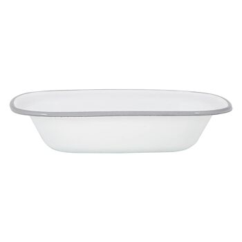 Plat à Tarte en Émail Blanc Argon Tableware - 25,5 cm - Gris 1