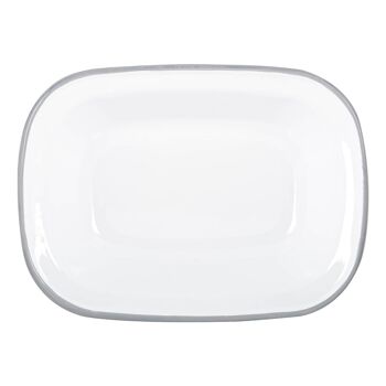 Plat à Tarte en Émail Blanc Argon Tableware - 25,5 cm - Gris 7