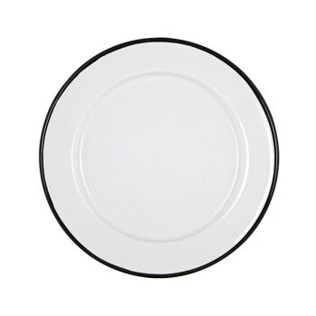 Assiette à Dessert en Émail Blanc Argon Tableware - 20 cm - Noir 1