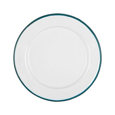 Argon Tableware Piatto da portata smaltato bianco - 20 cm - Verde