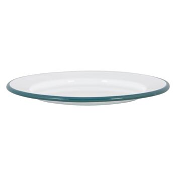 Assiette à Dessert en Émail Blanc Argon Tableware - 20 cm - Vert 7