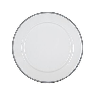 Argon Tableware Piatto da portata smaltato bianco - 20 cm - Grigio