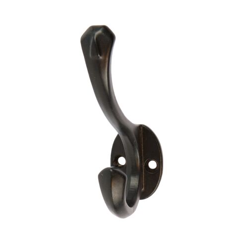 Bevelled End Hat & Coat Hook - W25mm x H85mm - Black