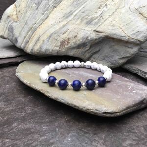 Bracelet en perles de lapis-lazuli et howlite de grade A