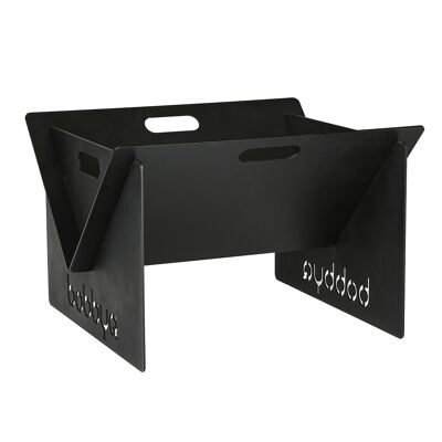 BobbyQ Fogata portátil de paquete plano - 40 x 46 x 30 cm - Negro