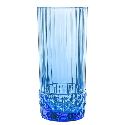 Verre Highball Bormioli Rocco America Années 20 - 490 ml - Bleu Saphir