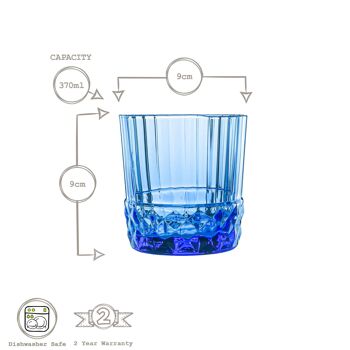 Verre à Eau Années 20 Bormioli Rocco America - 370 ml - Bleu Saphir 6