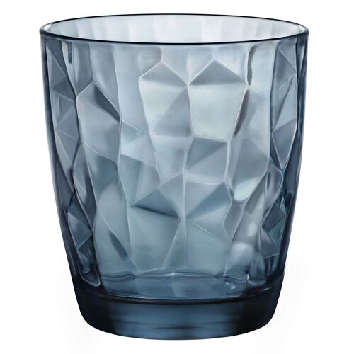 Bormioli Rocco Diamond Double Whiskey Glass - Blue - 390ml