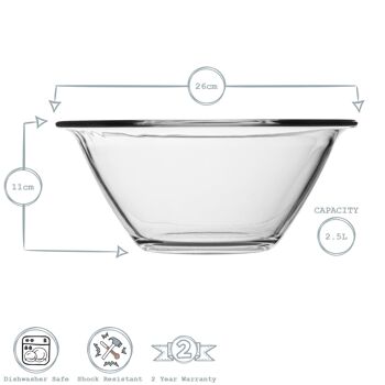 Bormioli Rocco Mr Chef Bol Mélangeur Emboîtant en Verre - 2.5L 5