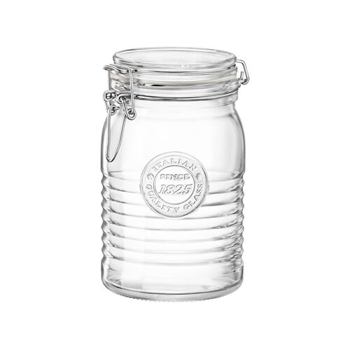 Bormioli Rocco Officina 1825 Glass Storage Jar with Airtight Clip Lid - 1 Litre