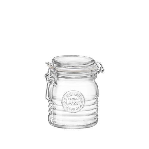 Bormioli Rocco Officina 1825 Glass Storage Jar with Airtight Clip Lid - 350ml