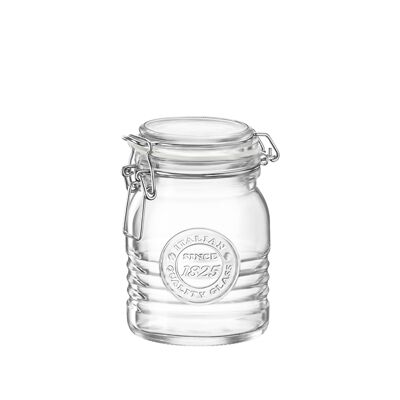 Bormioli Rocco Officina 1825 Pot de conservation en verre avec couvercle hermétique à clip – 500 ml