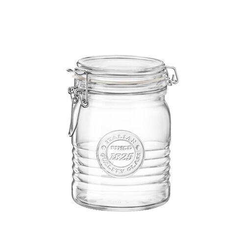 Bormioli Rocco Officina 1825 Glass Storage Jar with Airtight Clip Lid - 750ml