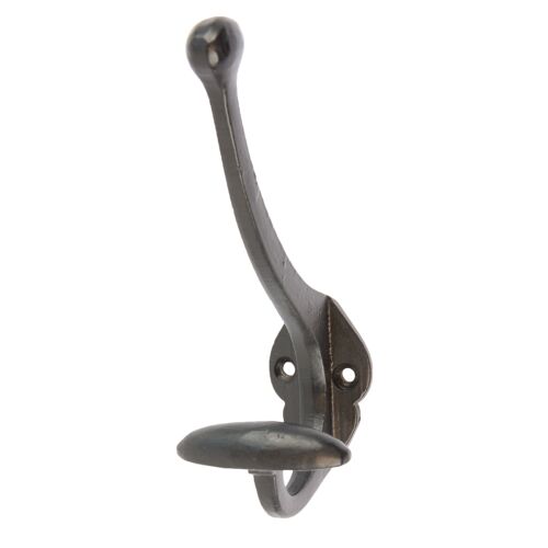 Bowler and Coat Hook - W45mm x H130mm - Black