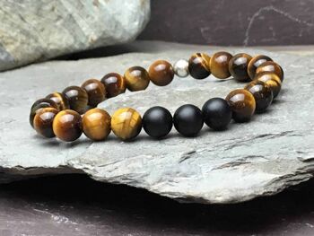 Bracelet Oeil de Tigre et Onyx Grade A 2