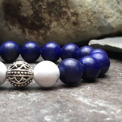 10mm lapis lazuli and howlite tibetan bracelet