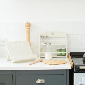 Support de livre de cuisine en bois Colonial Home - Crème - Par T&G 4