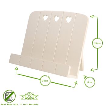 Support de livre de cuisine en bois Colonial Home - Crème - Par T&G 6